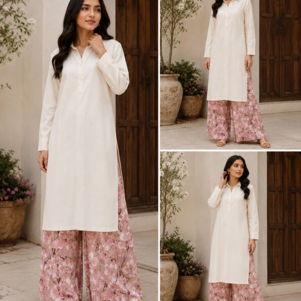 Elegant 2-piece Blossom Farshi Set